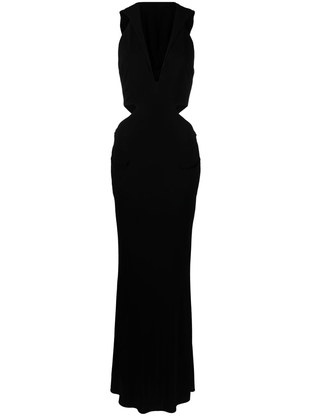 TOM FORD draped-back V-neck dress - Black von TOM FORD