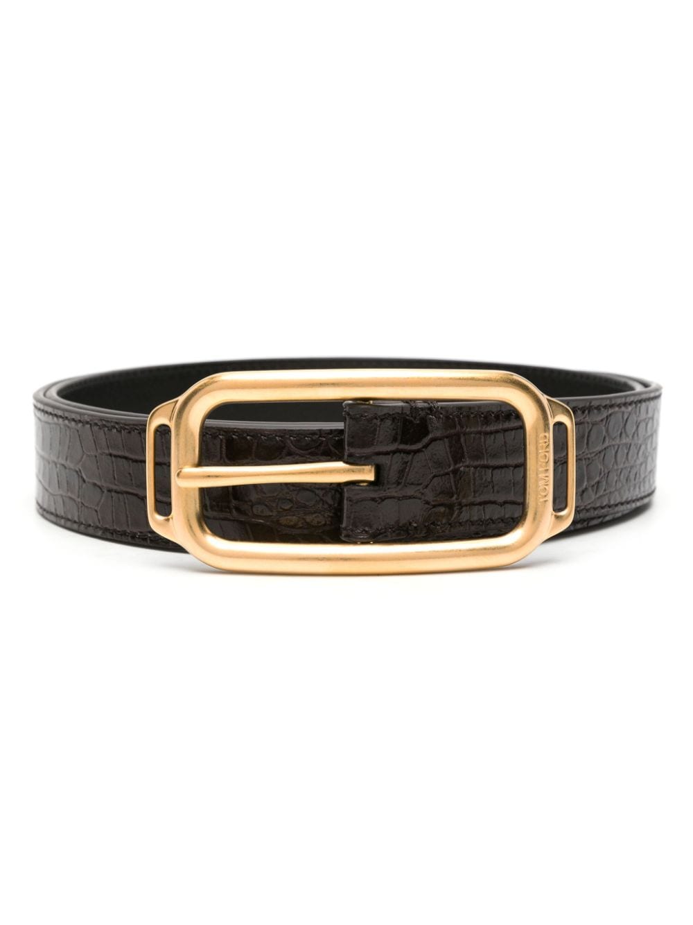 TOM FORD embossed-crocodile leather belt - Brown von TOM FORD