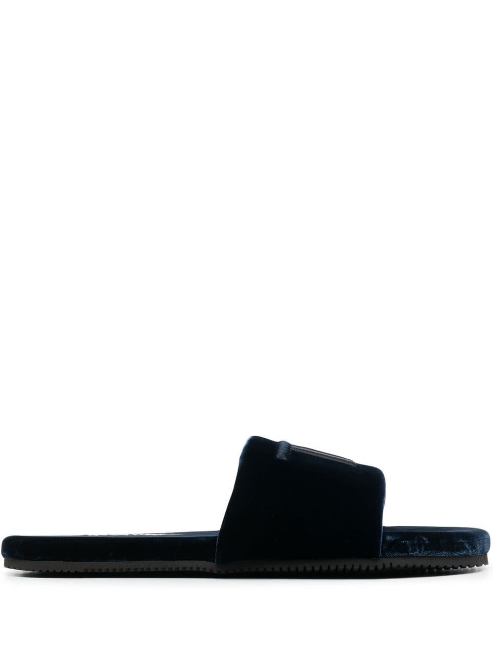 TOM FORD embroidered-logo detail slides - Blue von TOM FORD