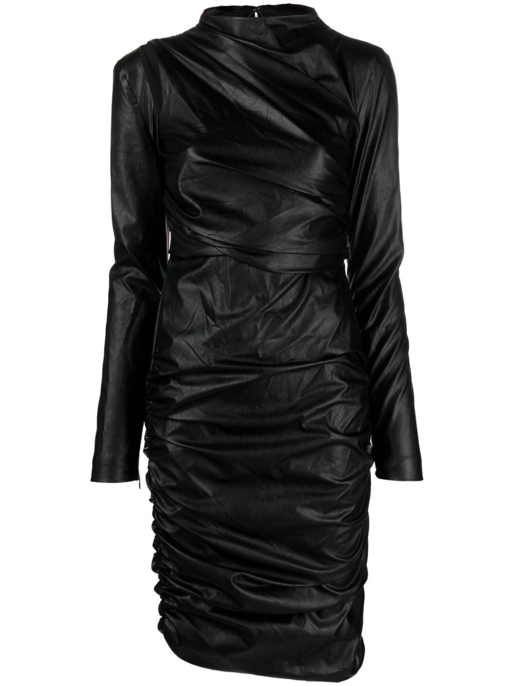 TOM FORD faux-leather ruched dress - Black von TOM FORD