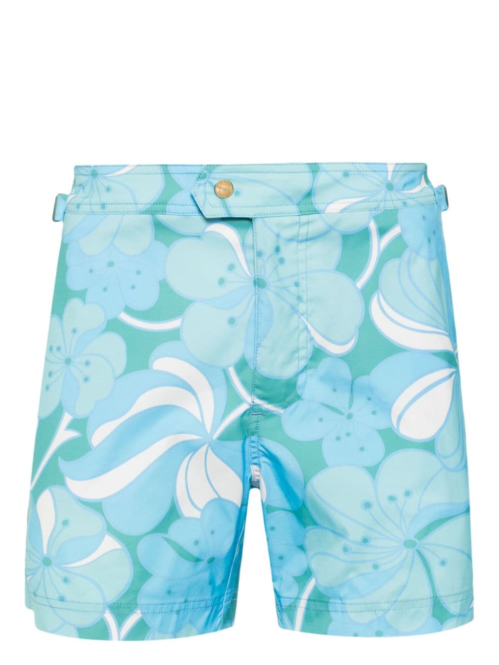 TOM FORD floral-print swim shorts - Blue von TOM FORD