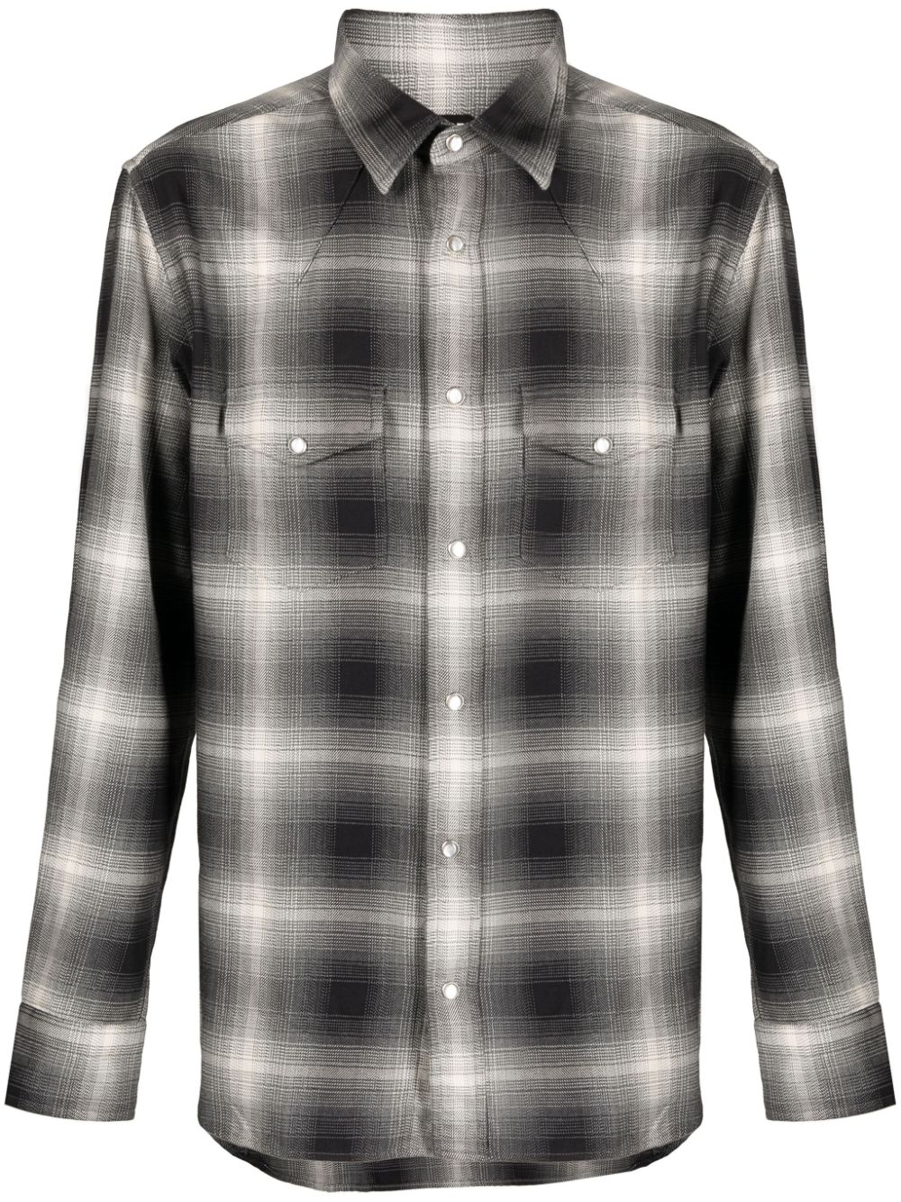 TOM FORD gradient-effect check-plaid shirt - Grey von TOM FORD