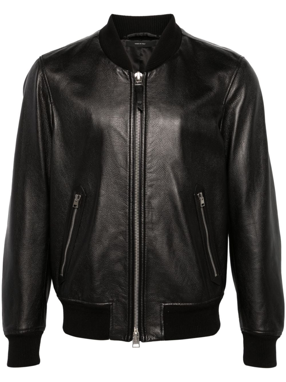 TOM FORD grained-leather bomber jacket - Black von TOM FORD