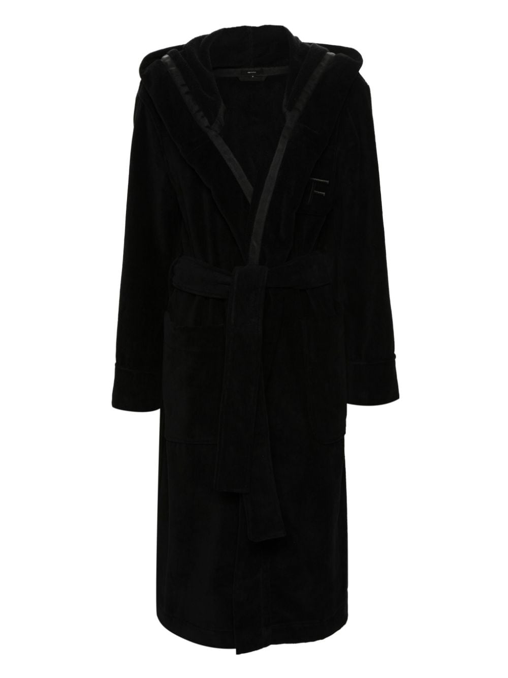 TOM FORD hooded cotton bath robe - Black von TOM FORD