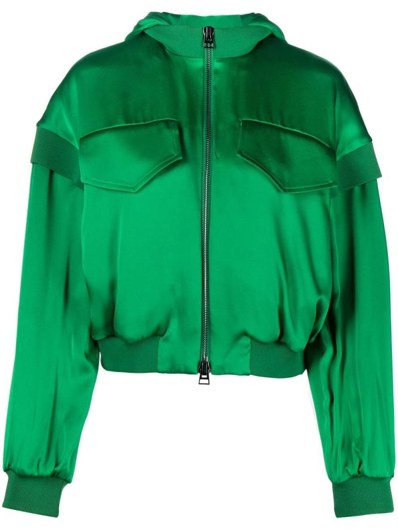 TOM FORD hooded cropped silk jacket - Green von TOM FORD