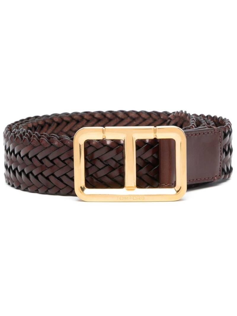 TOM FORD interwoven leather belt - Brown von TOM FORD