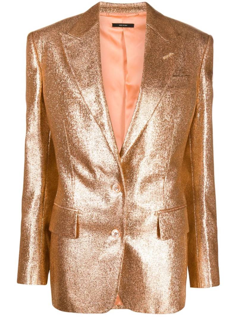 TOM FORD iridescent-sable single-breasted blazer - Pink von TOM FORD