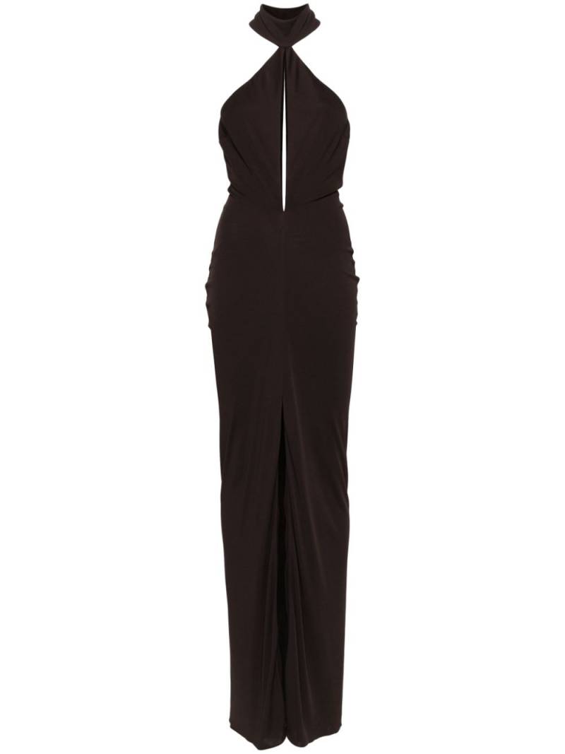 TOM FORD keyhole-detail crepe maxi dress - Brown von TOM FORD