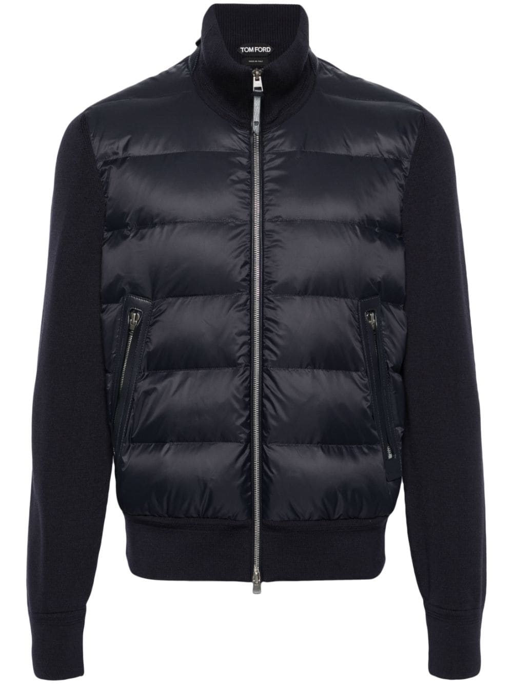 TOM FORD knit-panelled puffer jacket - Blue von TOM FORD