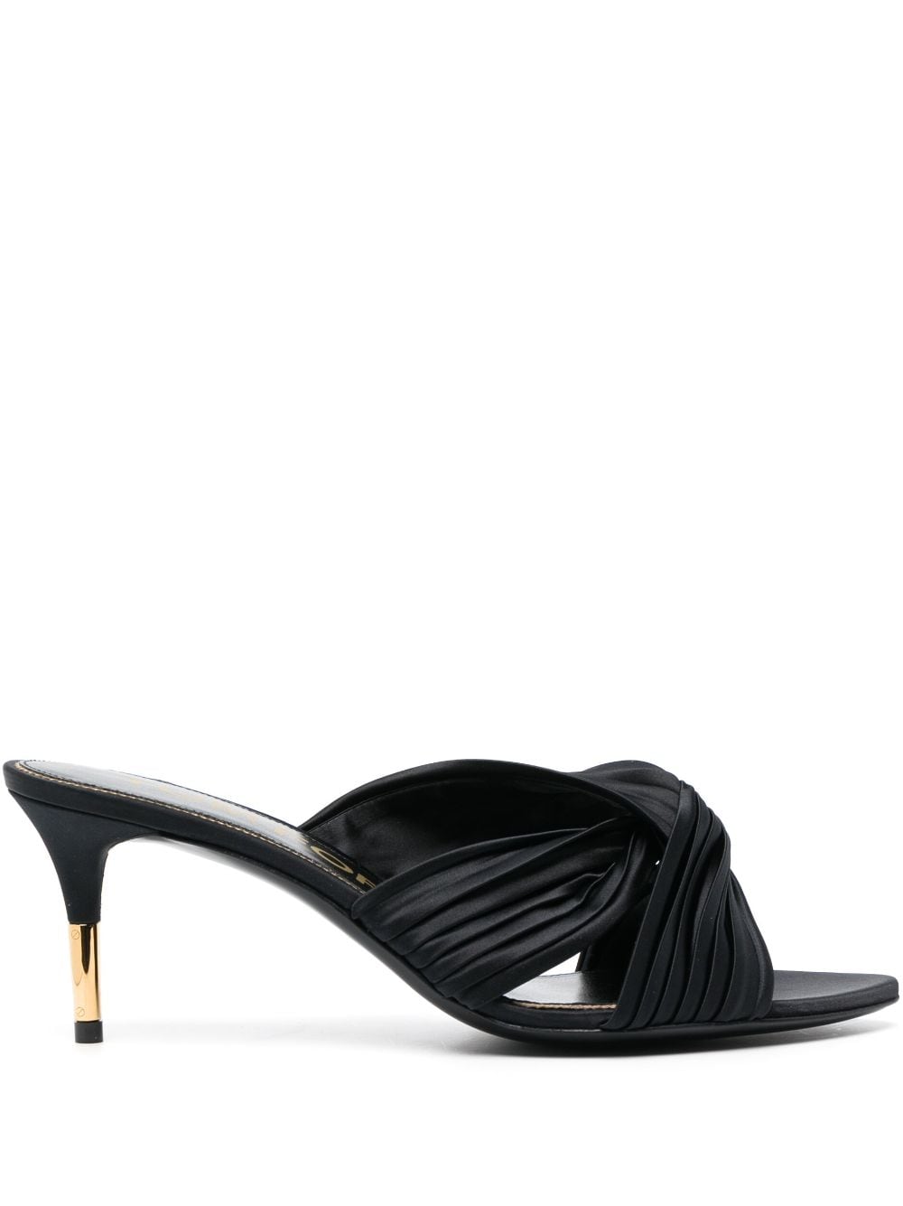 TOM FORD knot-detail 75mm pleated mules - Black von TOM FORD