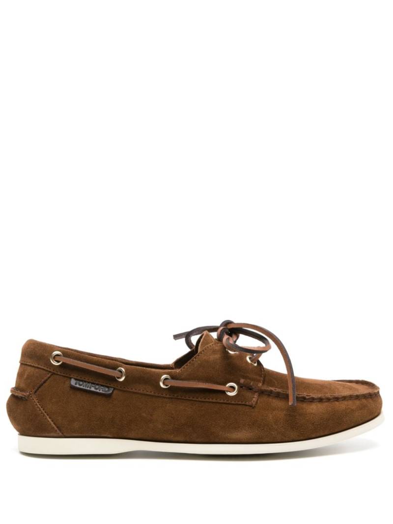 TOM FORD lace-up suede boat shoes - Brown von TOM FORD