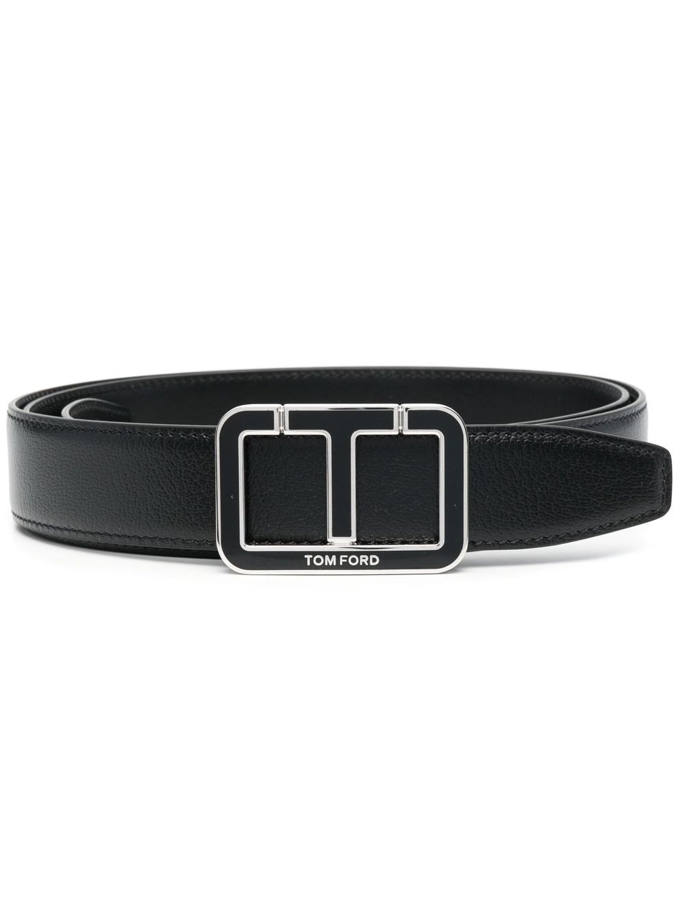 TOM FORD leather logo-print buckle belt - Black von TOM FORD