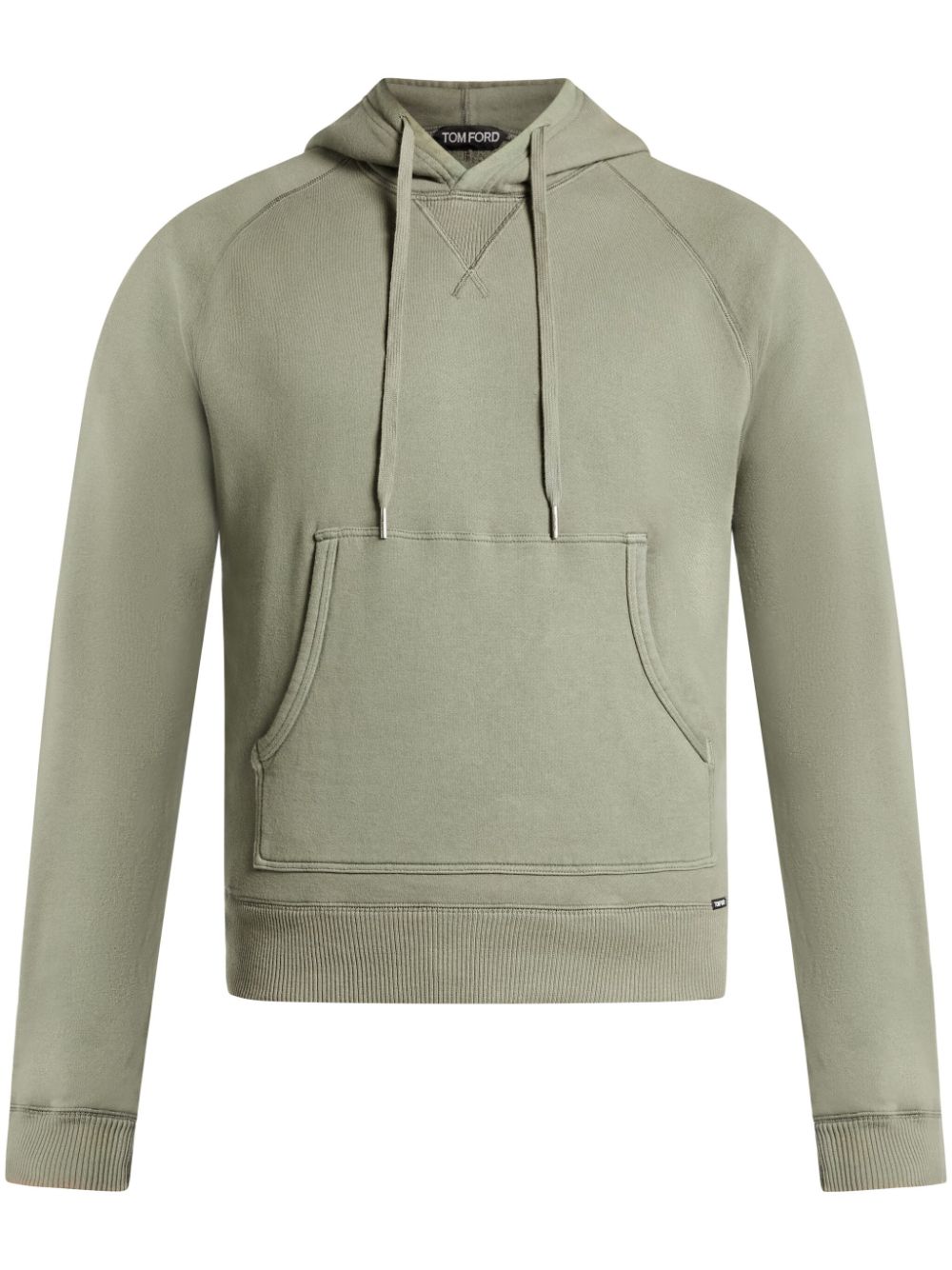 TOM FORD logo-appliqué cotton hoodie - Green von TOM FORD