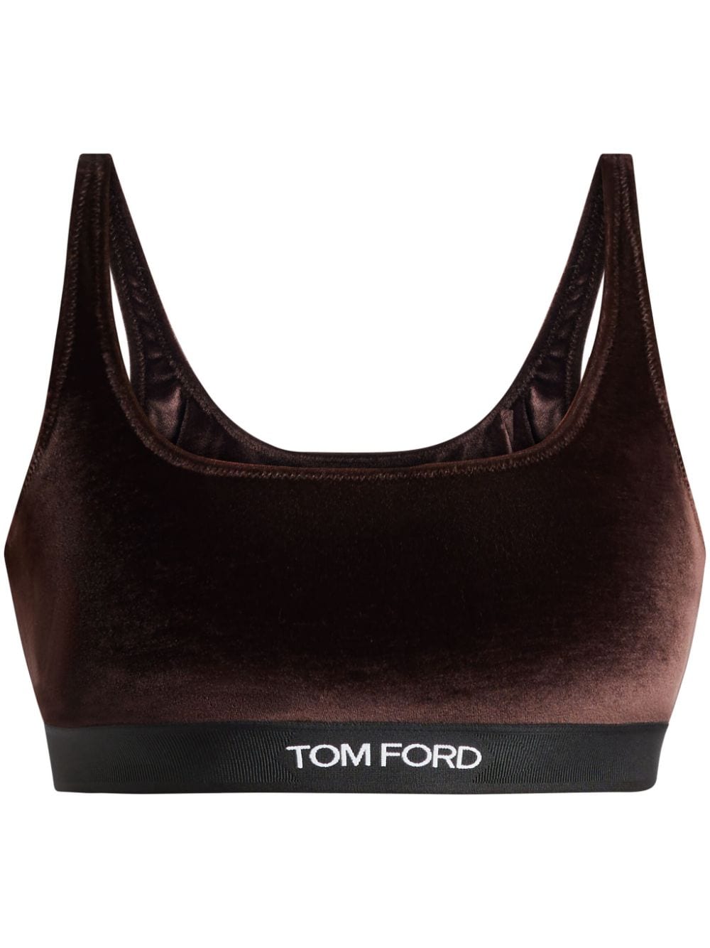 TOM FORD logo-band velvet top - Brown von TOM FORD