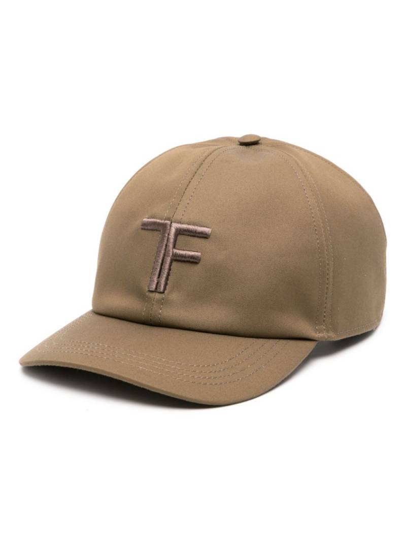 TOM FORD logo-embroidered cotton cap - Brown von TOM FORD