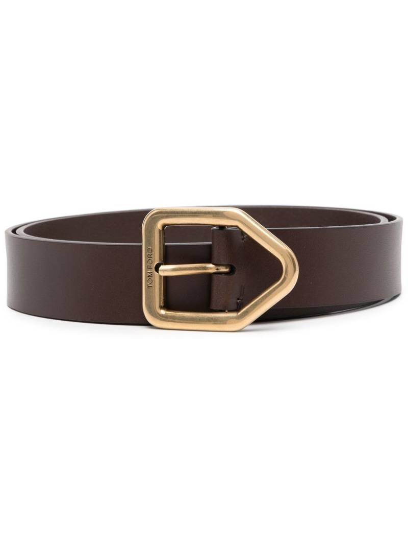 TOM FORD logo-engraved buckle belt - Brown von TOM FORD