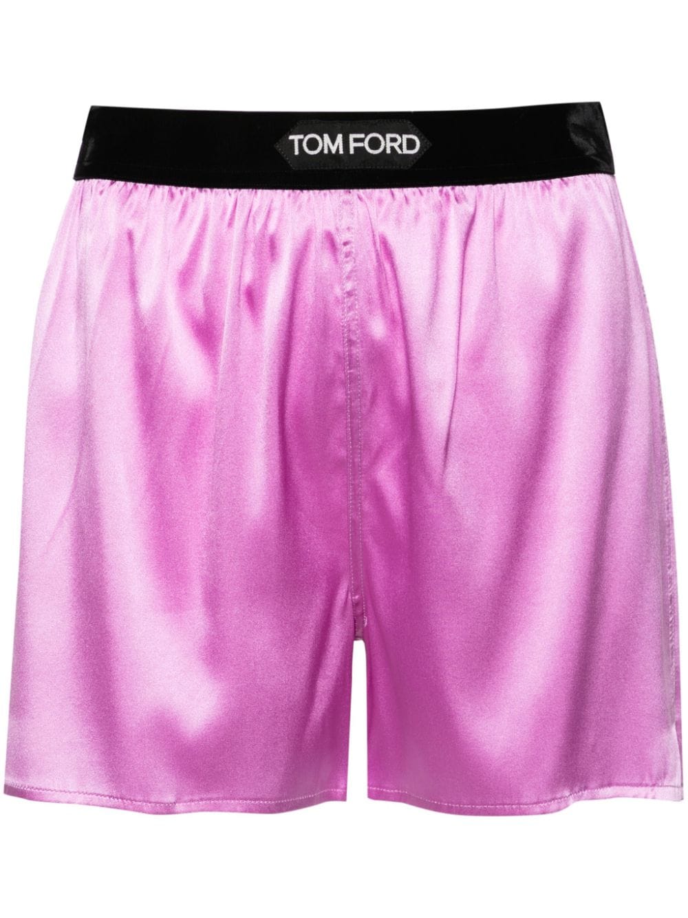 TOM FORD logo-patch satin boxer shorts - Purple von TOM FORD