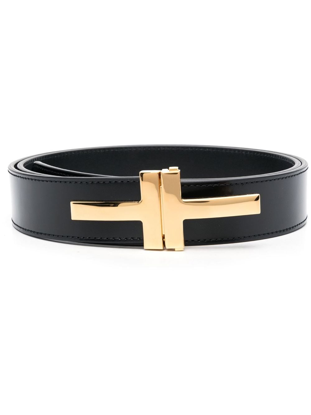 TOM FORD logo-plaque leather belt - Black von TOM FORD