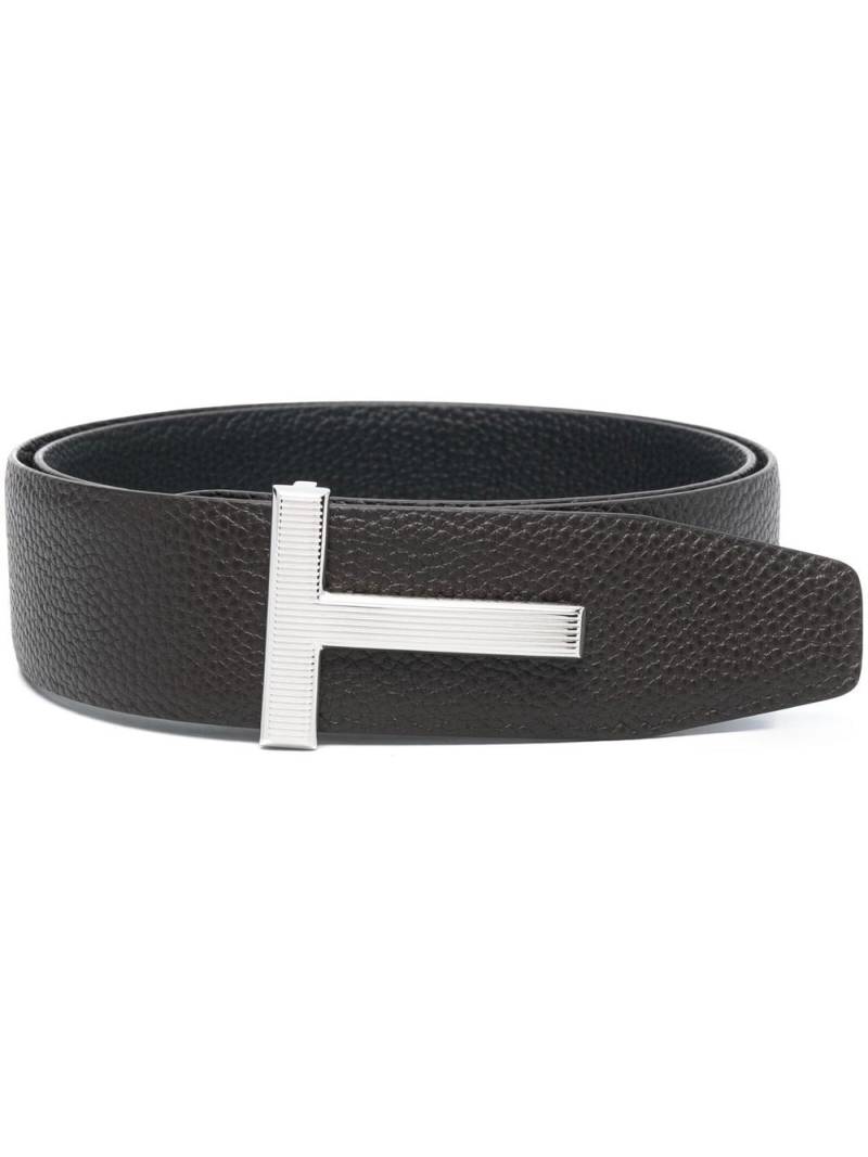 TOM FORD logo-plaque leather belt - Brown von TOM FORD