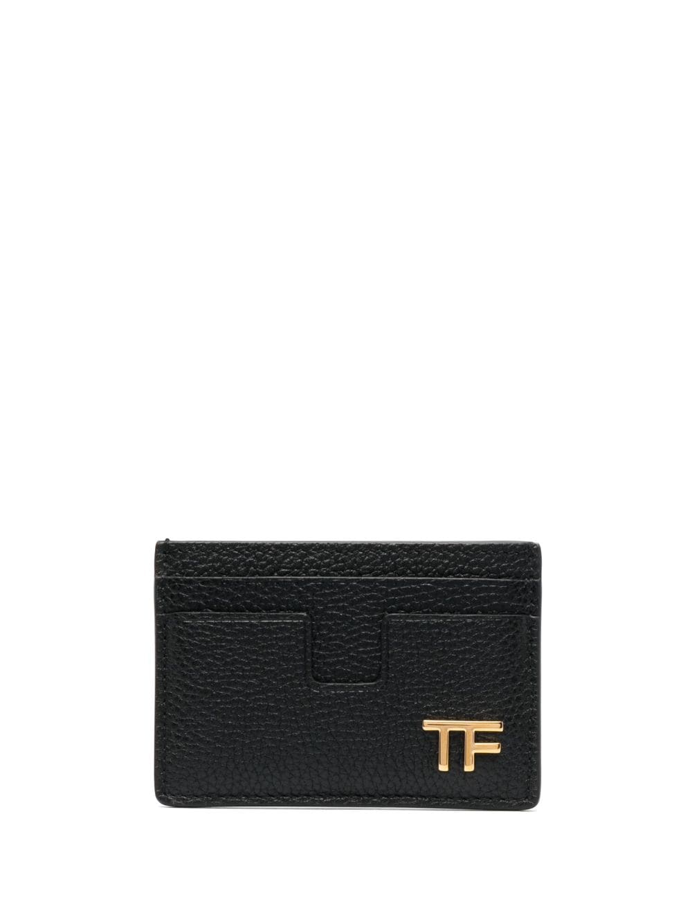 TOM FORD logo-plaque leather cardholder - Black von TOM FORD