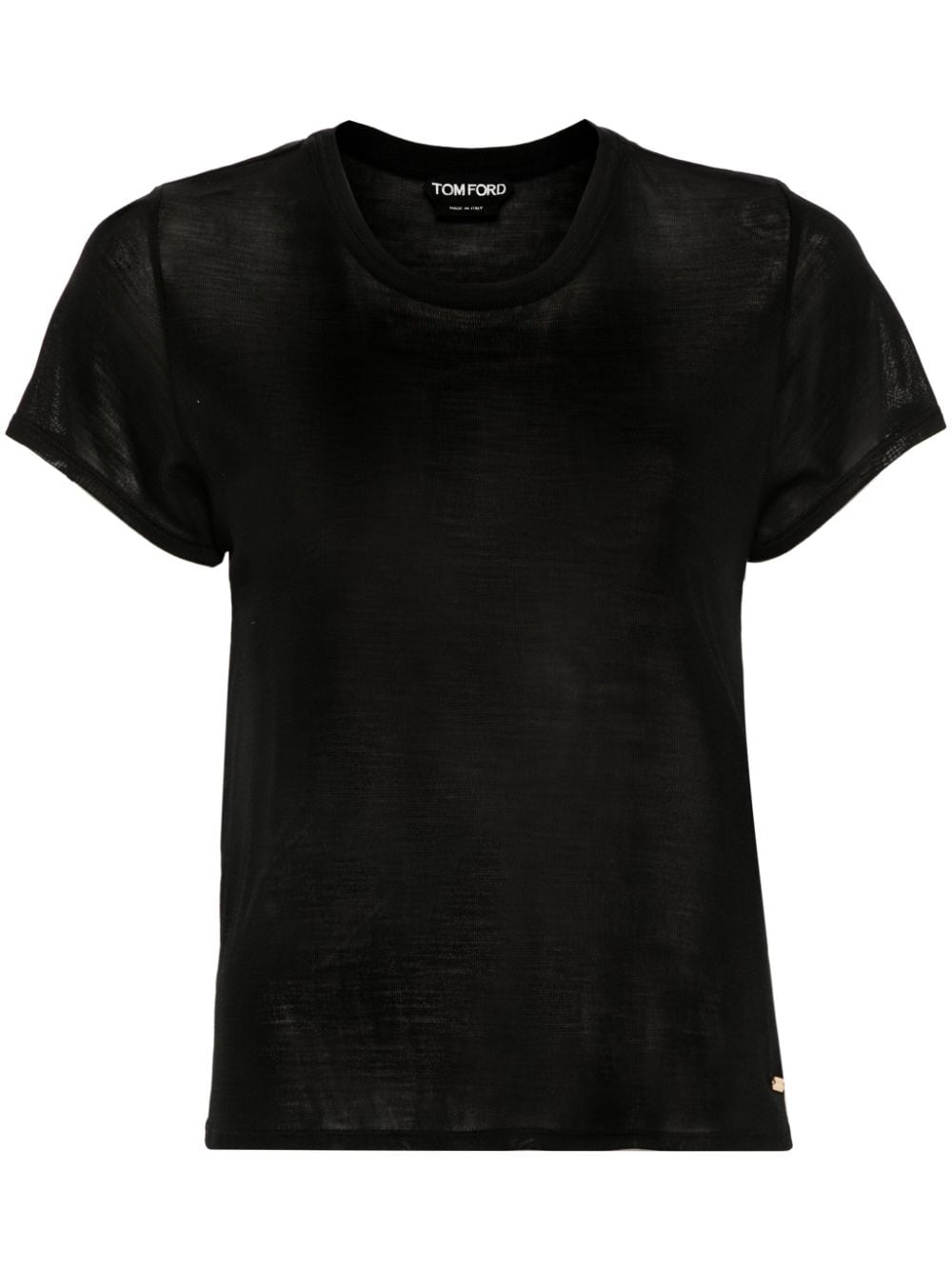 TOM FORD logo-plaque silk T-shirt - Black von TOM FORD