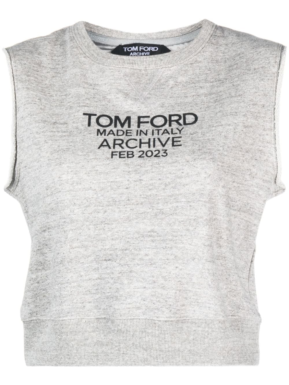 TOM FORD logo-print cotton tank top - Grey von TOM FORD