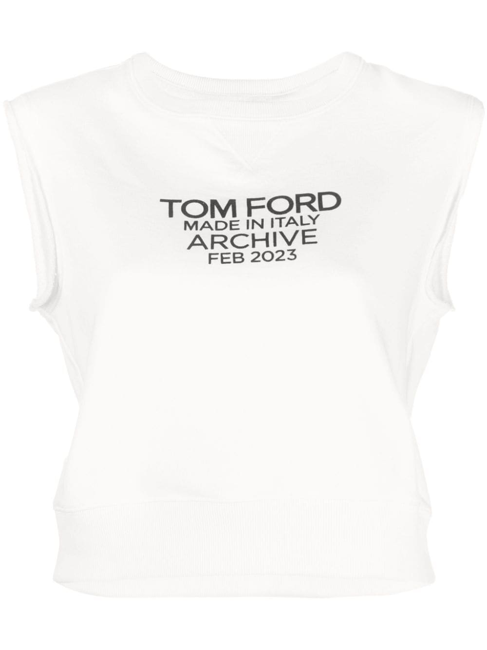 TOM FORD logo-print cotton tank top - White von TOM FORD