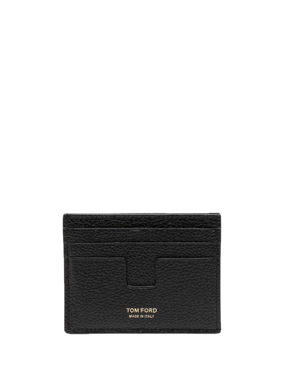 TOM FORD logo-print grained-leather cardholder - Black von TOM FORD
