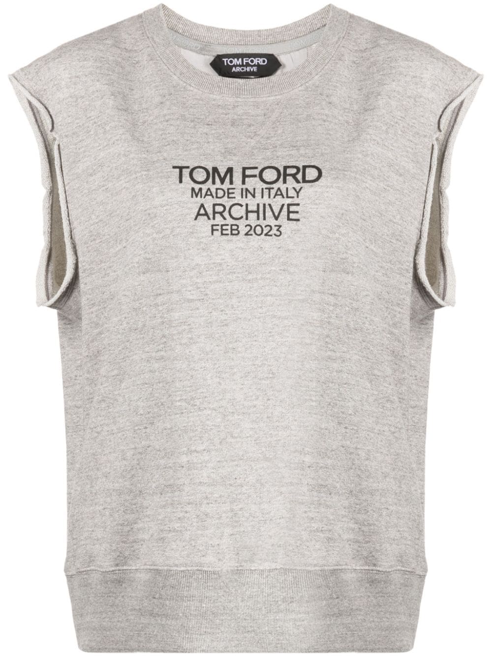 TOM FORD logo-print cotton tank top - Grey von TOM FORD