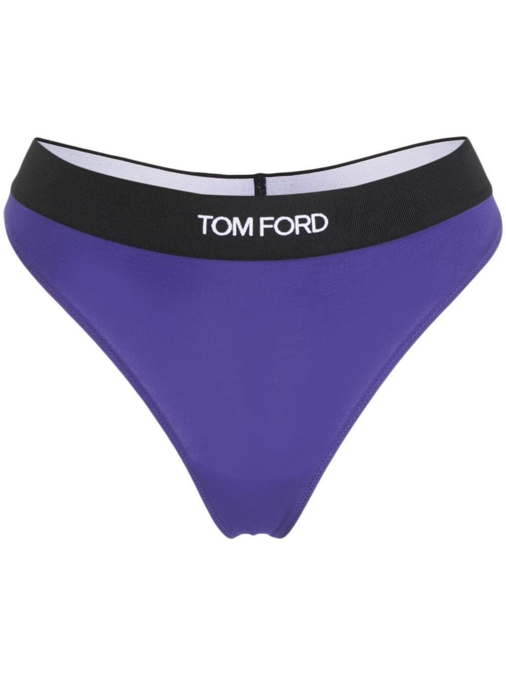 TOM FORD logo-print waistband thong - Purple von TOM FORD