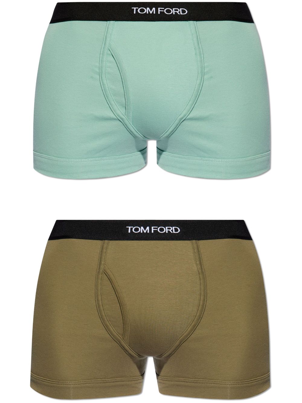 TOM FORD logo-waistband cotton boxers (pack of two) - Green von TOM FORD