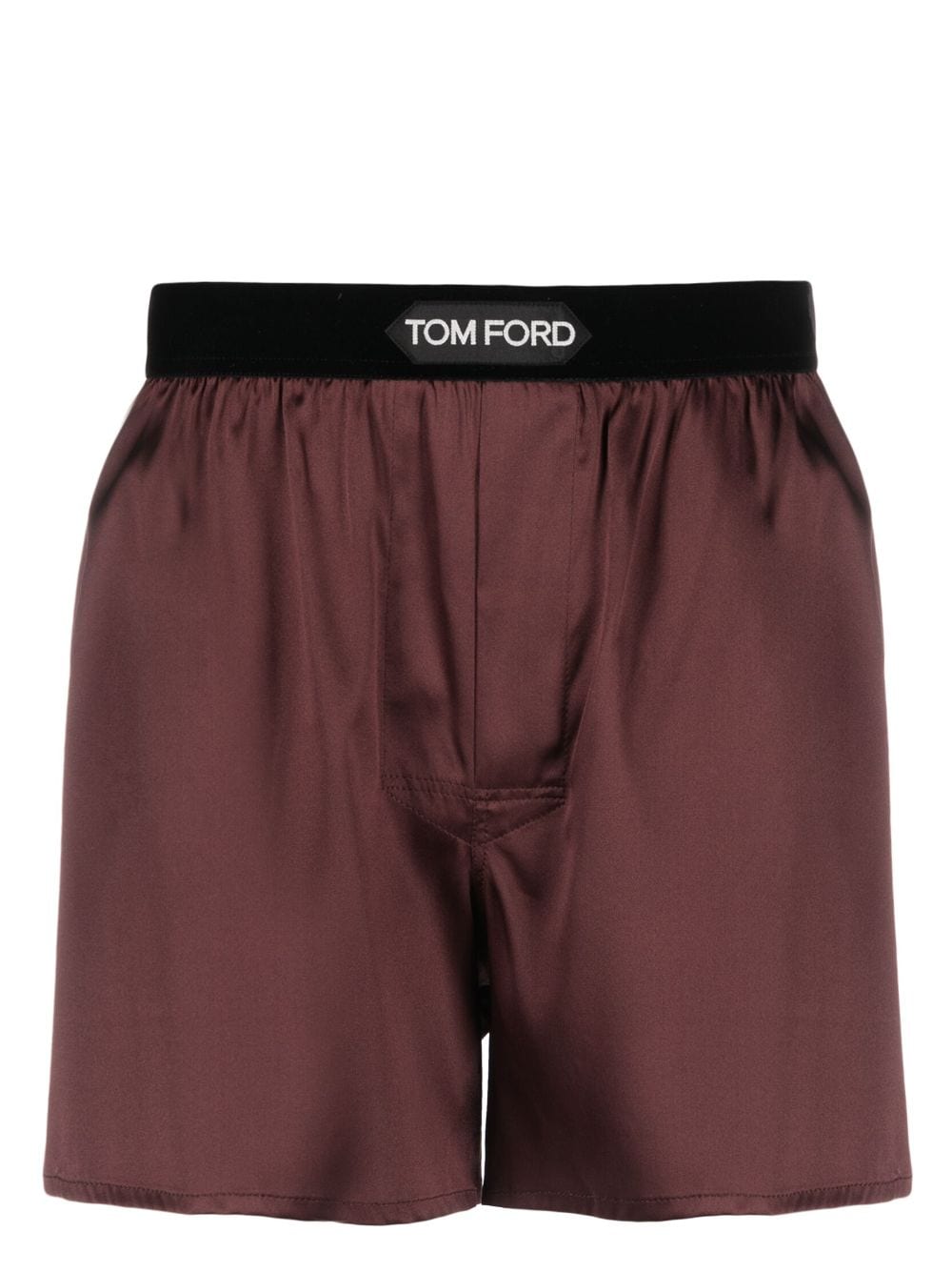 TOM FORD logo-waistband silk boxers - Brown von TOM FORD