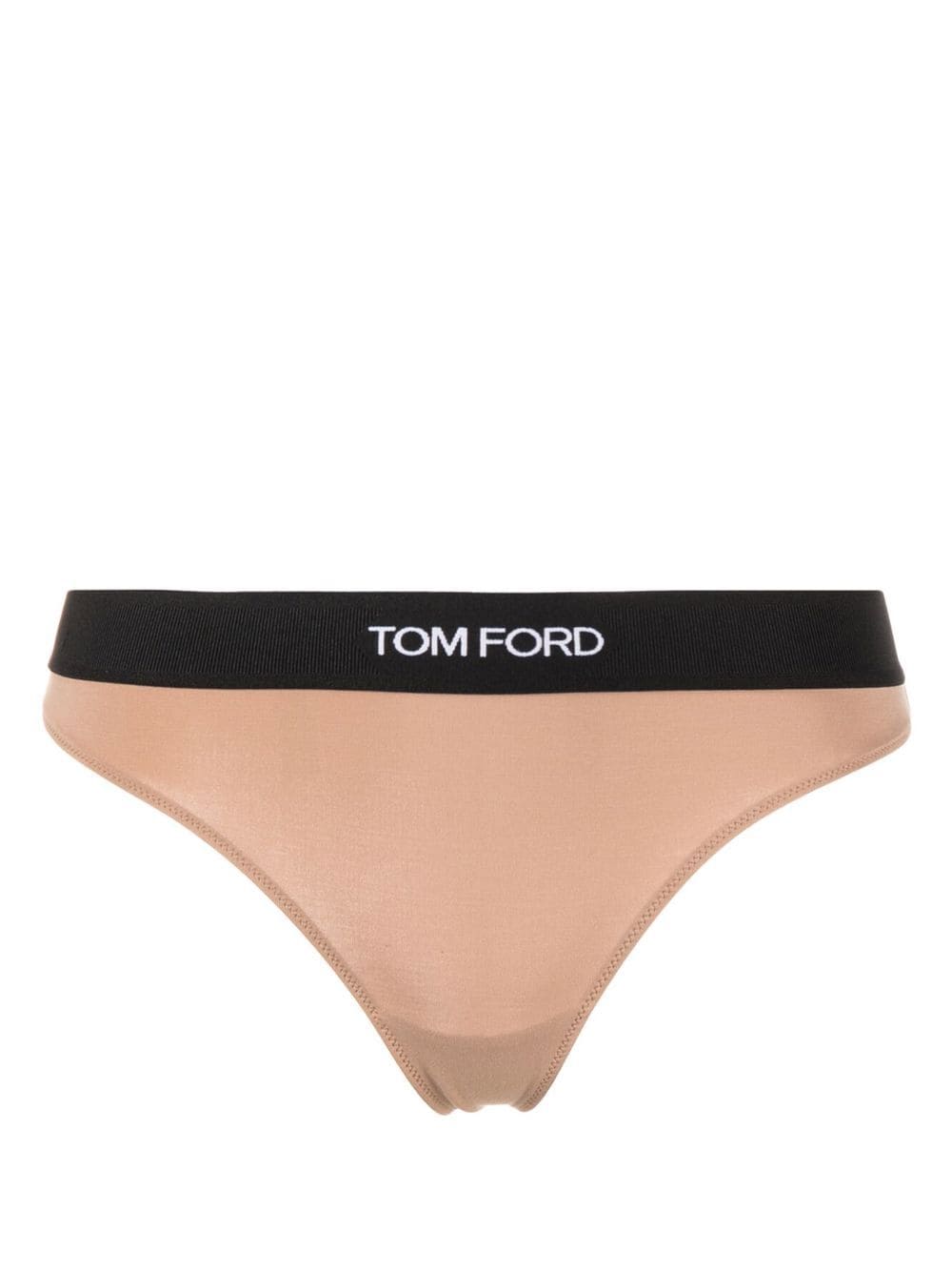 TOM FORD logo-waistband thong - Neutrals von TOM FORD