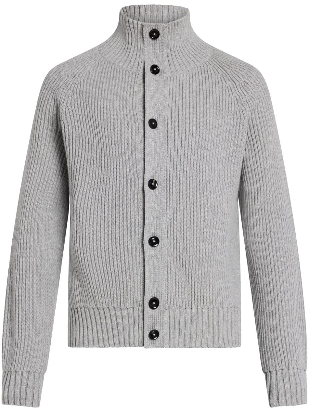 TOM FORD long-sleeve knitted wool-blend cardigan - Grey von TOM FORD