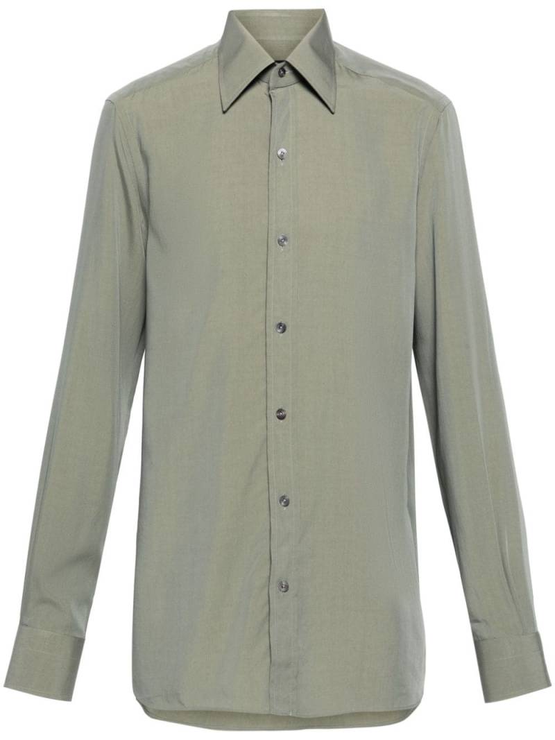 TOM FORD long-sleeve lyocell blend shirt - Green von TOM FORD
