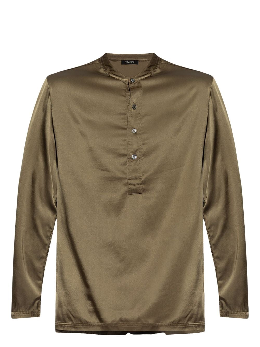 TOM FORD long-sleeve satin pajama top - Brown von TOM FORD