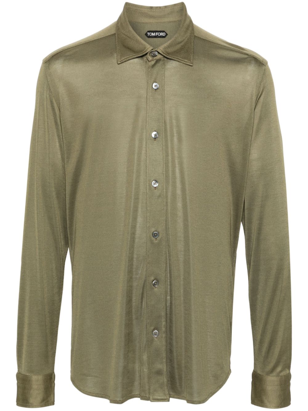 TOM FORD long-sleeve silk shirt - Green von TOM FORD
