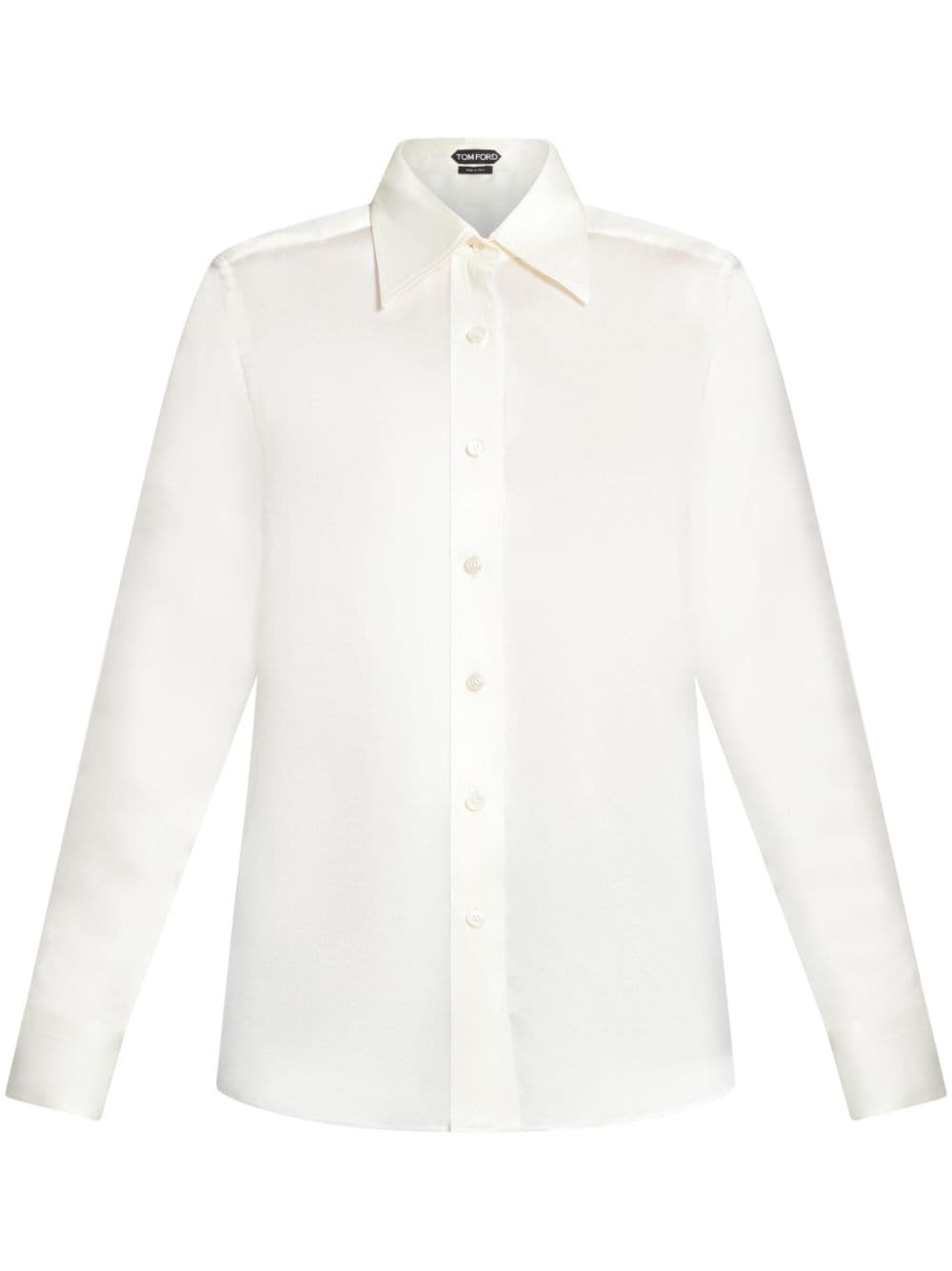 TOM FORD long-sleeve silk shirt - White von TOM FORD