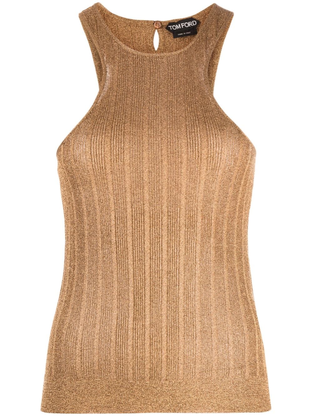 TOM FORD metallic sleeveless top - Gold von TOM FORD