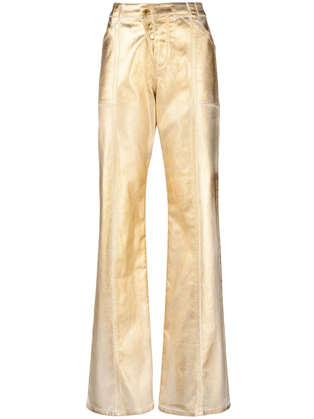 TOM FORD metallic straight-leg trousers - Gold von TOM FORD