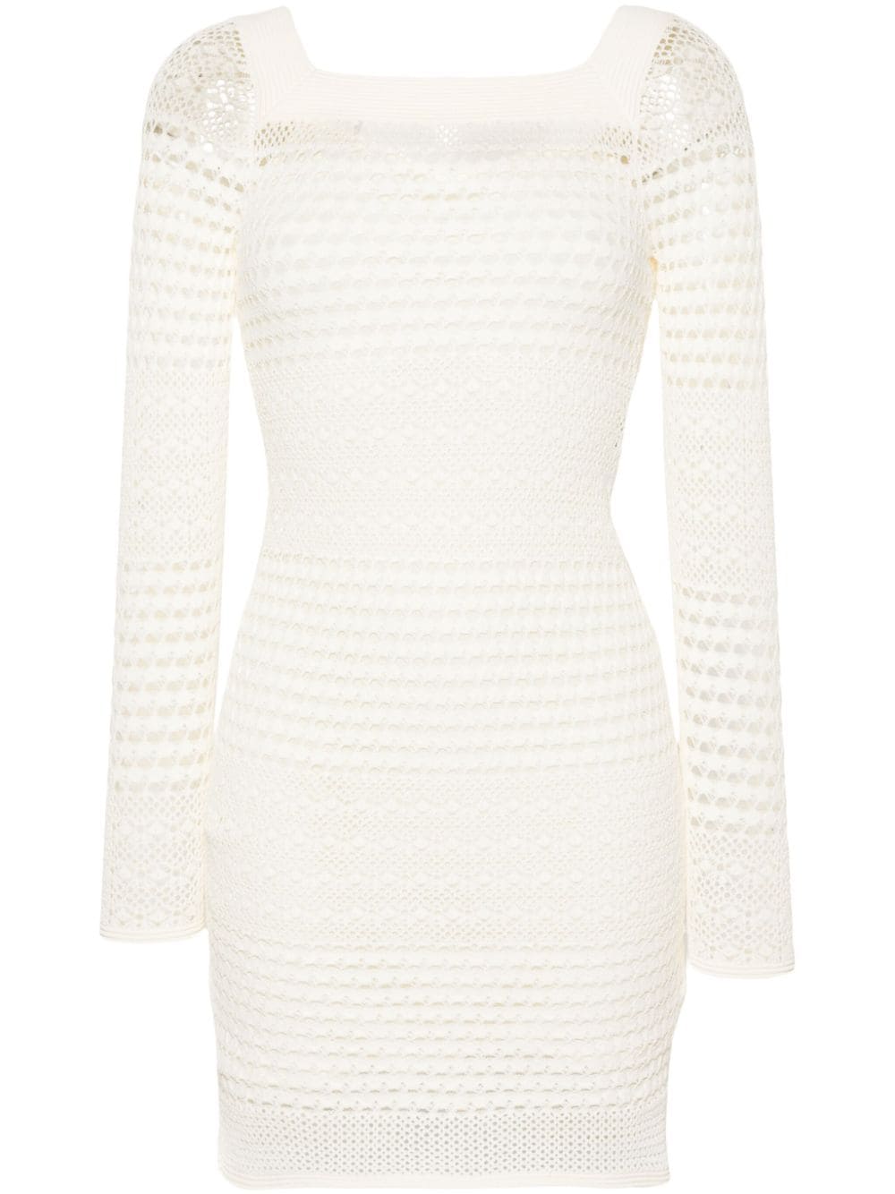 TOM FORD open-knit square-neck minidress - White von TOM FORD