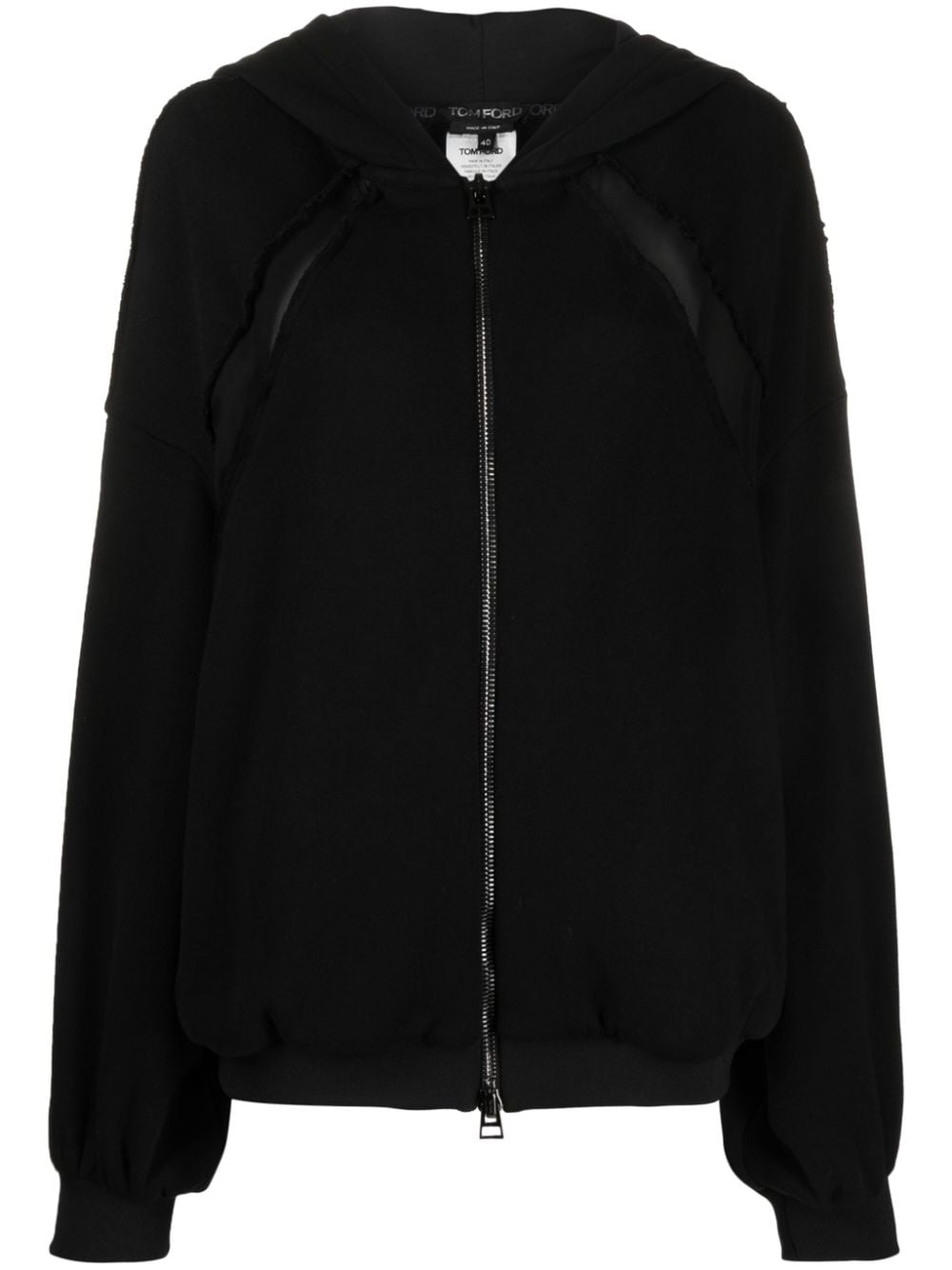 TOM FORD panelled zip-up hoodie - Black von TOM FORD
