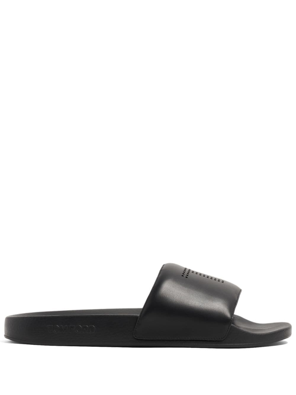 TOM FORD perforated-logo leather slides - Black von TOM FORD