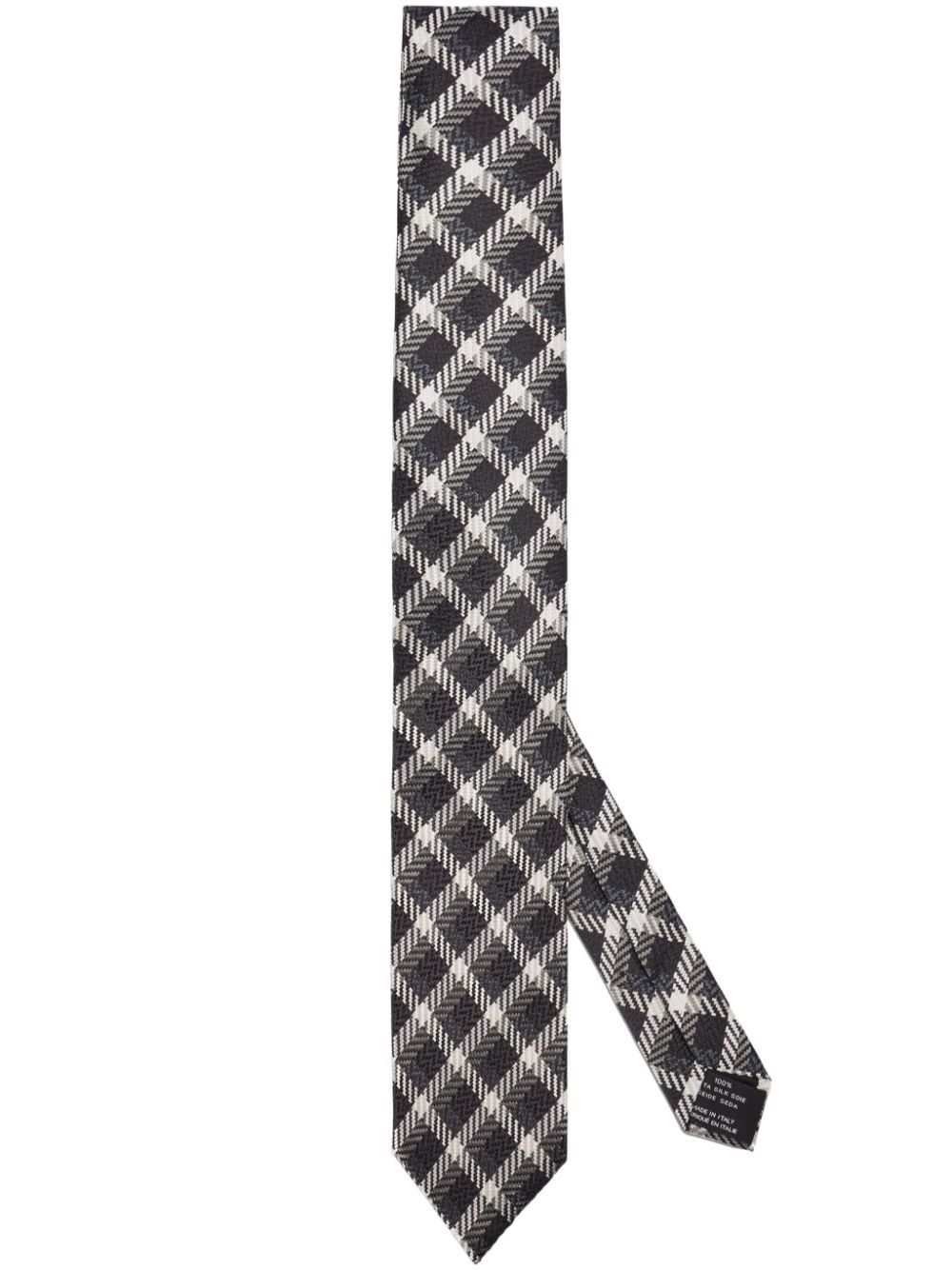 TOM FORD plaid-check silk tie - Grey von TOM FORD