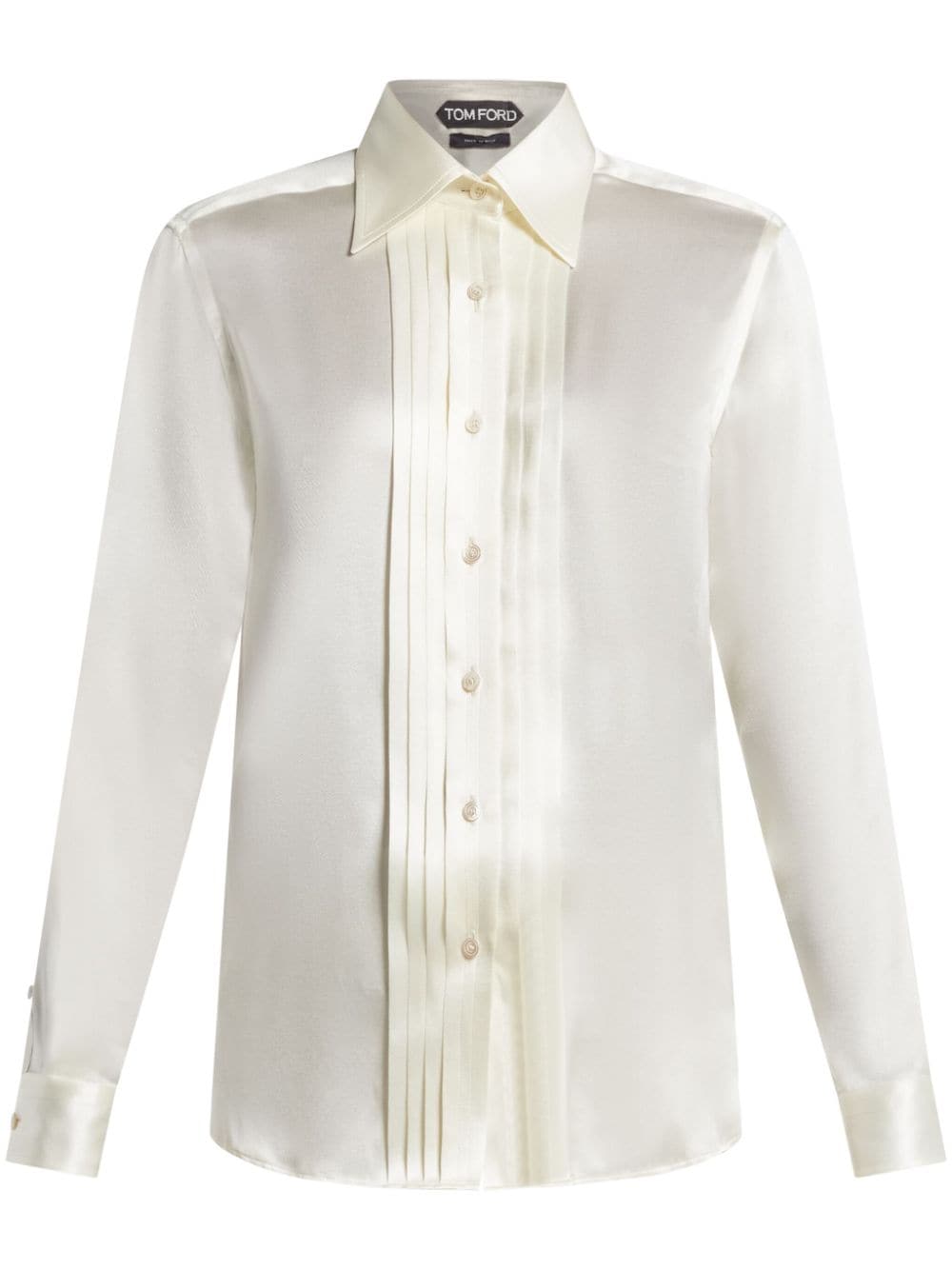 TOM FORD pleated silk shirt - White von TOM FORD