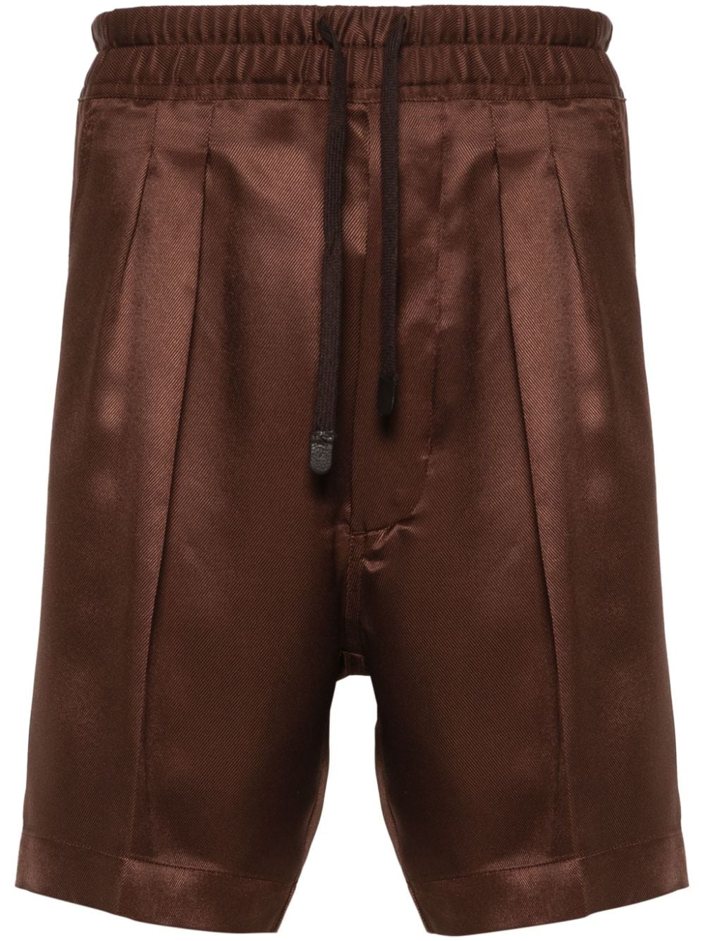 TOM FORD pleated silk twill shorts - Brown von TOM FORD