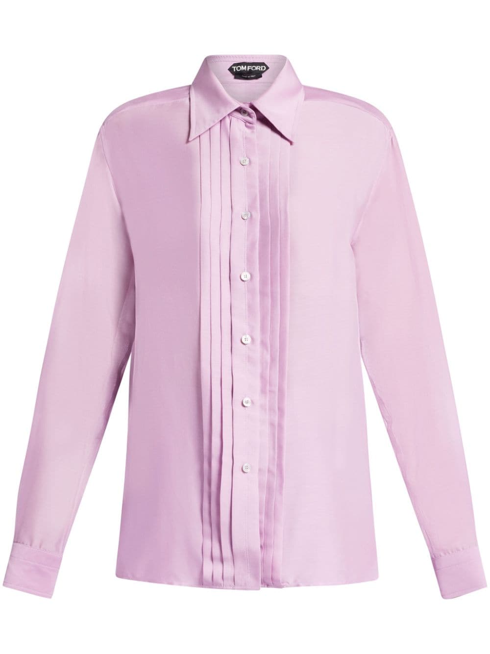 TOM FORD plissé-detailed silk shirt - Pink von TOM FORD