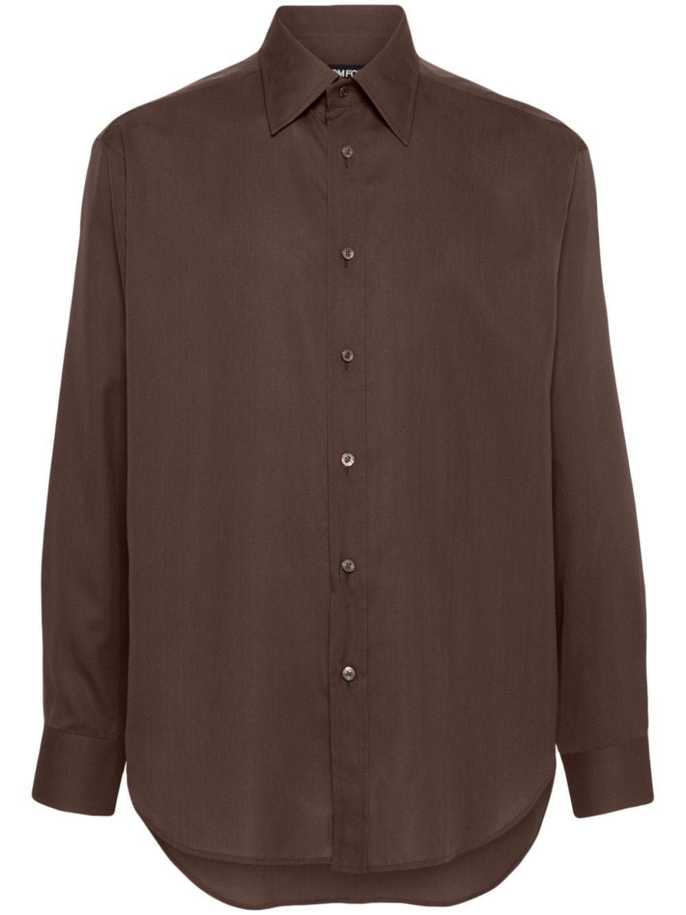TOM FORD pointed-collar silk shirt - Brown von TOM FORD
