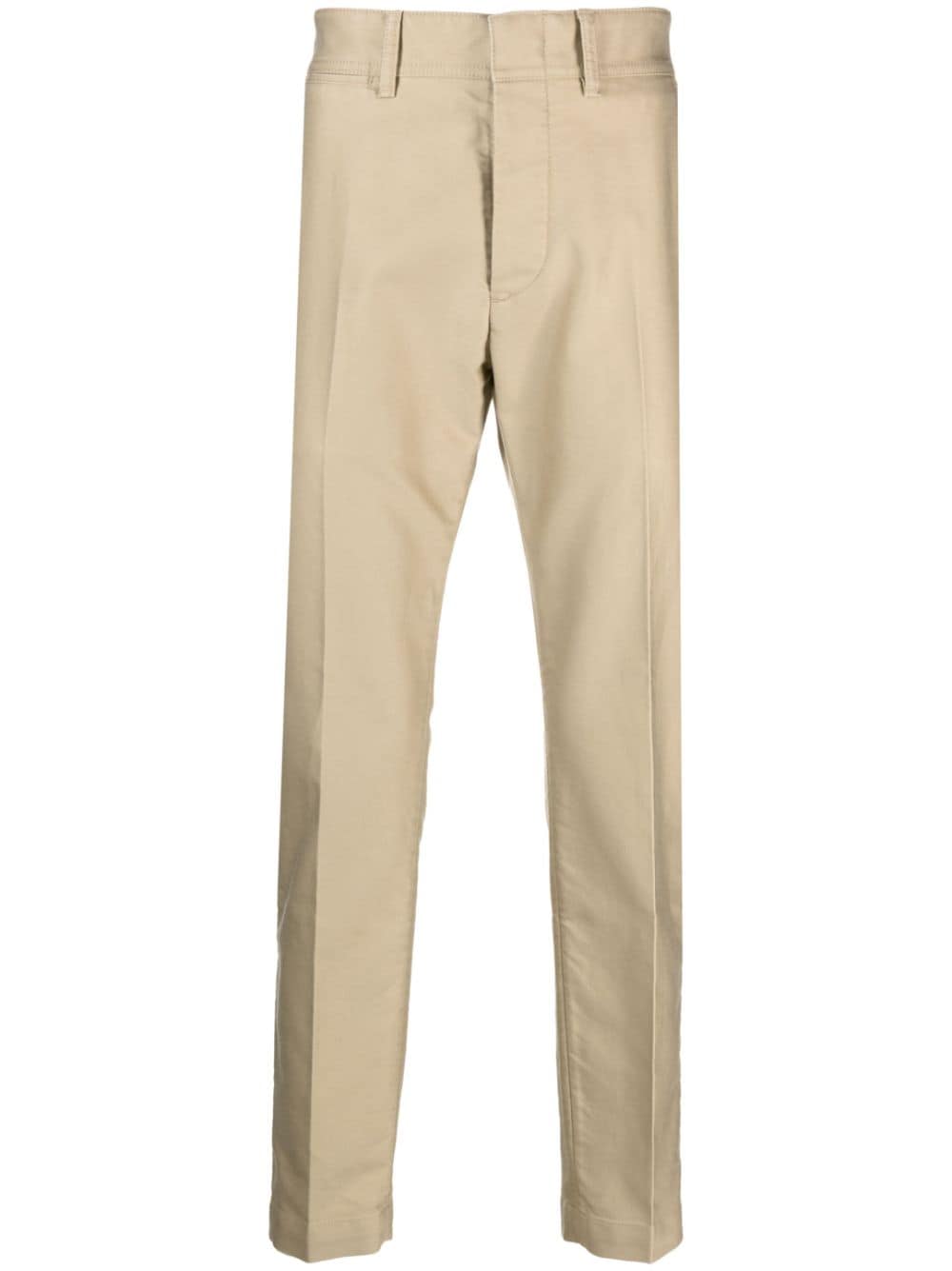 TOM FORD pressed-crease straight-leg tailored trousers - Neutrals von TOM FORD