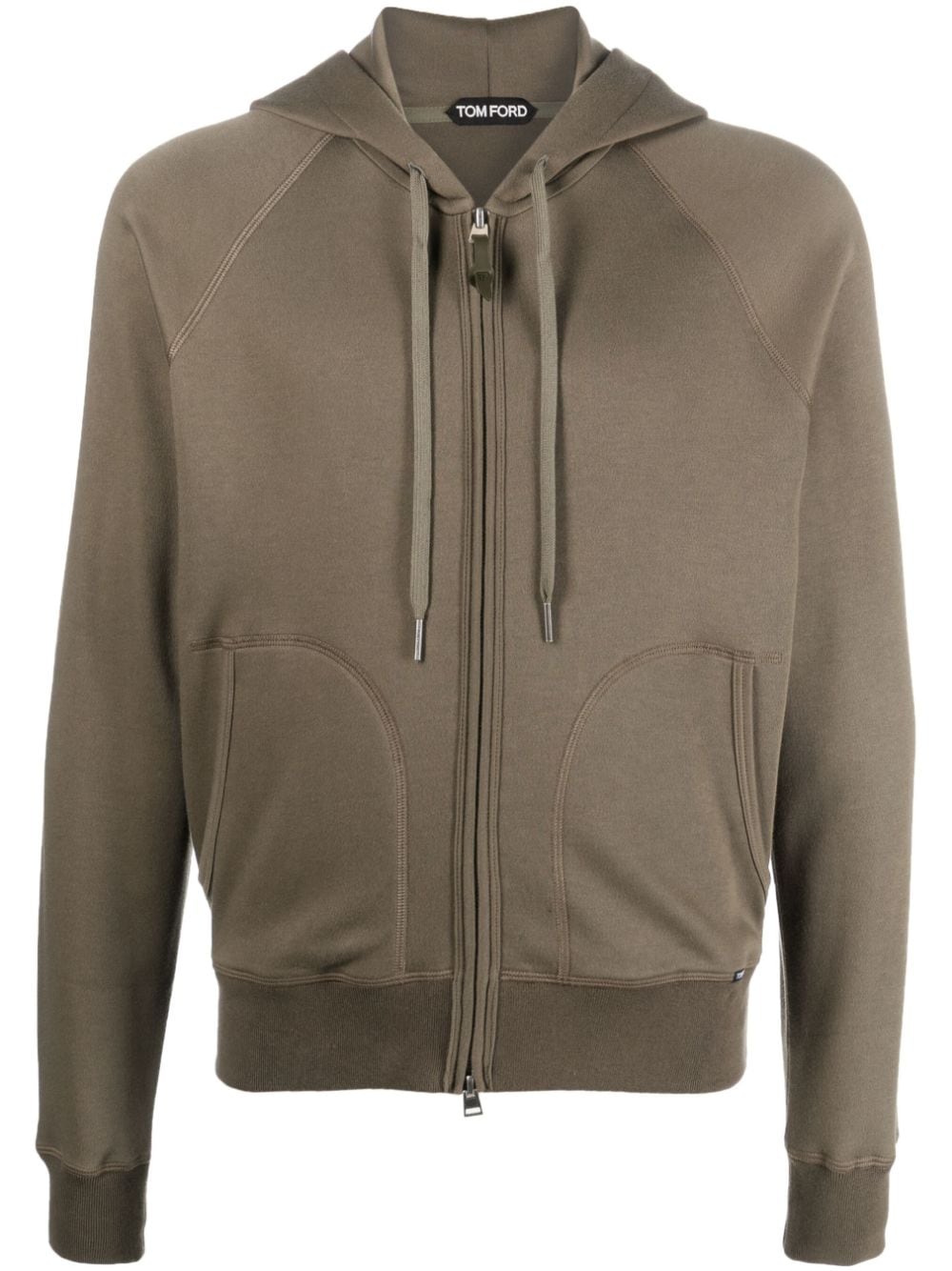 TOM FORD raglan sleeves zipped cotton hoodie - Green von TOM FORD